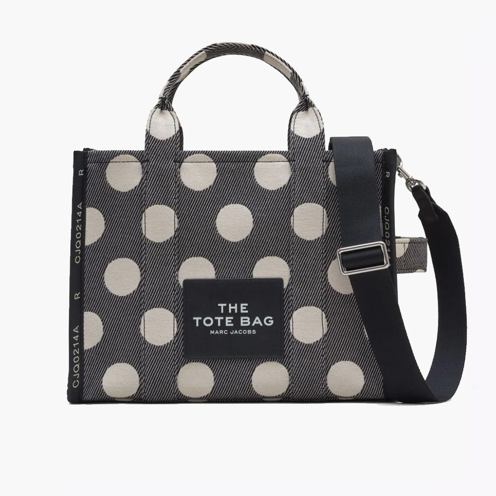 Marc Jacobs The Spots Jacquard Small Tote - Black and Ivory