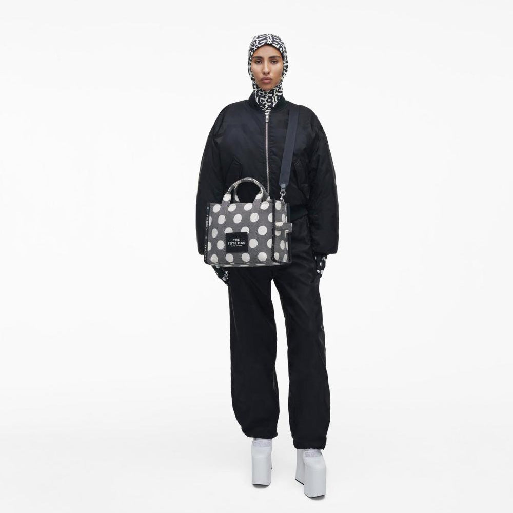 Marc Jacobs The Spots Jacquard Small Tote - Black and Ivory
