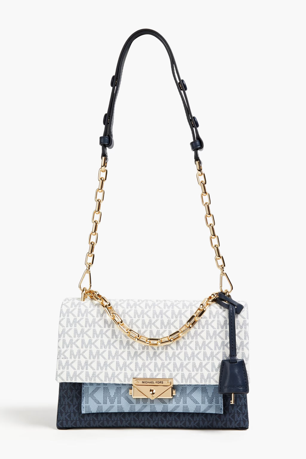 Michael Kors Cece Medium Shoulder Bag - Blue and White